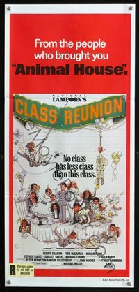 2f324 NATIONAL LAMPOON'S CLASS REUNION Aust daybill '82 from people who brought you Animal House!