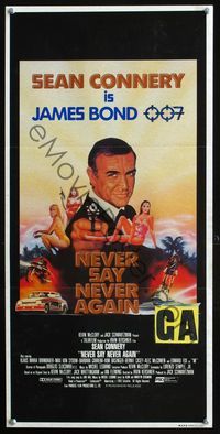 2f327 NEVER SAY NEVER AGAIN Australian daybill '83 Dorero art of Sean Connery as James Bond 007!