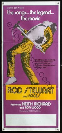 2f375 ROD STEWART & FACES Aust daybill '77 the songs, the legend, the movie, great performing image