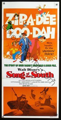 2f408 SONG OF THE SOUTH Australian daybill R80s Walt Disney, Uncle Remus, Br'er Rabbit, Fox & Bear!