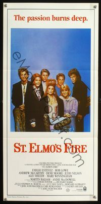 2f413 ST. ELMO'S FIRE Aust daybill '85 Rob Lowe, Demi Moore, Emilio Estevez, Ally Sheedy, Nelson