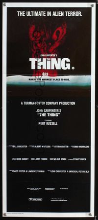 2f445 THING Australian daybill '82 John Carpenter, cool sci-fi art, the ultimate in alien terror!