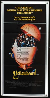 2f495 YELLOWBEARD Australian daybill movie poster '83 Monty Python & Cheech & Chong are pirates!