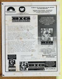 2f050 BIG WEDNESDAY New Zealand press sheet '78 John Milius classic surfing movie, synopsis & ads!