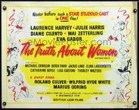 2g755 TRUTH ABOUT WOMEN English half-sheet movie poster '58 Laurence Harvey, Julie Harris, sexy art!
