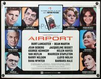 2g263 AIRPORT half-sheet poster '70 Burt Lancaster, Dean Martin, Jacqueline Bisset, Jean Seberg