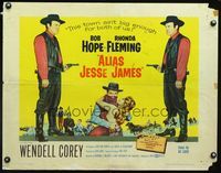 2g267 ALIAS JESSE JAMES style A half-sheet movie poster '59 wacky outlaw Bob Hope, Rhonda Fleming