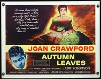2g282 AUTUMN LEAVES style B half-sheet '56 Cliff Robertson was young and Joan Crawford was lonely!