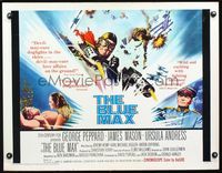 2g305 BLUE MAX half-sheet poster '66 great artwork of WWI fighter pilot George Peppard in airplane!