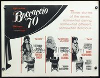 2g307 BOCCACCIO '70 half-sheet '62 sexy Loren, Ekberg & Schneider, plus Fellini, De Sica & Visconti!