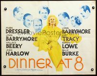 2g377 DINNER AT 8 half-sheet R62 sexy full-length image of Jean Harlow surrounded by co-stars!