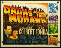 2g383 DRUMS ALONG THE MOHAWK half-sheet movie poster R47 John Ford, Claudette Colbert, Henry Fonda