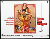 2g391 ENTER THE DRAGON half-sheet '73 Bruce Lee kung fu classic, the movie that made him a legend!