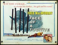 2g395 FACE OF A FUGITIVE half-sheet movie poster '59 great artwork of Fred MacMurray behind bars!