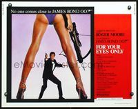 2g407 FOR YOUR EYES ONLY half-sheet poster '81 no one comes close to Roger Moore as James Bond 007!