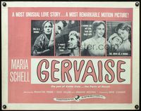 2g418 GERVAISE half-sheet poster '56 Maria Schell, an unusual love story directed by Rene Clement!