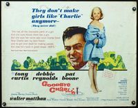 2g429 GOODBYE CHARLIE half-sheet movie poster '64 Tony Curtis, sexy Debbie Reynolds, Pat Boone