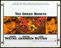2g434 GREEN BERETS half-sheet movie poster '68 John Wayne, David Janssen, Jim Hutton, Vietnam War!
