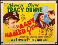 2g437 GUY NAMED JOE style A half-sheet R55 WWII pilot Spencer Tracy loves Irene Dunne after death!