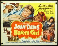 2g443 HAREM GIRL half-sheet movie poster '52 see that houri from Missouri shaking down those sheiks!