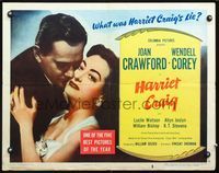 2g445 HARRIET CRAIG style B 1/2sh '50 wonderful romantic close up of Joan Crawford & Wendell Corey!