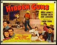 2g451 HIDDEN GUNS style A half-sheet movie poster '56 Bruce Bennett, Richard Arlen, John Carradine