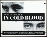 2g465 IN COLD BLOOD half-sheet movie poster '68 Robert Blake, from the novel by Truman Capote!