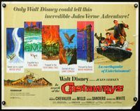 2g466 IN SEARCH OF THE CASTAWAYS half-sheet movie poster R70s Hayley Mills, from Jules Verne novel!