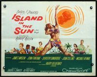 2g475 ISLAND IN THE SUN 1/2sheet '57 James Mason, Joan Fontaine, Dorothy Dandridge, Harry Belafonte