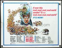 2g479 IT'S A MAD, MAD, MAD, MAD WORLD half-sheet movie poster R70 great Jack Davis artwork!