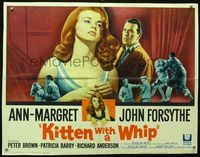 2g493 KITTEN WITH A WHIP half-sheet movie poster '64 great different artwork of sexy Ann-Margret!