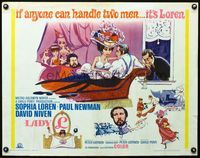 2g496 LADY L half-sheet movie poster '66 cool art of sexy Sophia Loren, Paul Newman & David Niven!