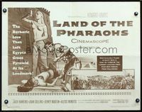 2g499 LAND OF THE PHARAOHS half-sheet poster R59 art of sexy Egyptian Joan Collins, Howard Hawks
