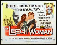 2g503 LEECH WOMAN 1/2sheet '60 deadly female vampire drained love & life from every man she trapped!