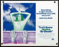 2g507 LET'S SCARE JESSICA TO DEATH half-sheet poster '71 something very dead is after Zohra Lampert!