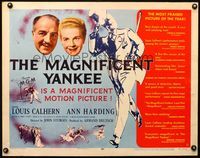 2g533 MAGNIFICENT YANKEE style B 1/2sheet '51 Louis Calhern, Ann Harding, directed by John Sturges!