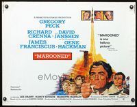 2g542 MAROONED half-sheet movie poster '69 Gregory Peck, Gene Hackman, Richard Crenna, David Janssen