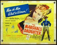 2g543 MARSHAL'S DAUGHTER half-sheet poster '53 man-oh-man, sexy Laurie Anders is a bundle of curves!