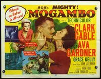 2g550 MOGAMBO style A half-sheet movie poster '53 Clark Gable, Grace Kelly & Ava Gardner in Africa!