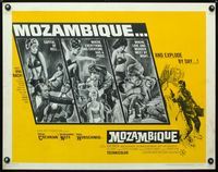 2g557 MOZAMBIQUE half-sheet poster '65 Africa, capital of Hell, where love and murder meet by night!