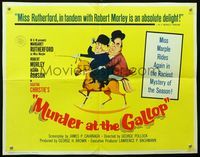 2g559 MURDER AT THE GALLOP half-sheet '63 English detective Margaret Rutherford at the race track!