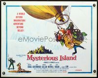 2g568 MYSTERIOUS ISLAND half-sheet movie poster '61 Ray Harryhausen, Jules Verne sci-fi!