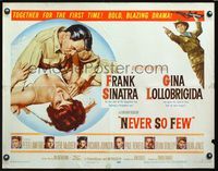 2g571 NEVER SO FEW style B half-sheet poster '59 artwork of Frank Sinatra & sexy Gina Lollobrigida!