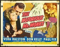 2g578 NOTORIOUS MR. MONKS style B half-sheet movie poster '58 Vera Ralston, Don Kelly, Paul Fix