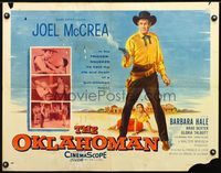2g580 OKLAHOMAN half-sheet poster '57 art of cowboy Joel McCrea, plus Native American Gloria Talbot!