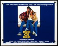 2g583 ONE ON ONE half-sheet movie poster '77 Robby Benson holding basketball, Annette O'Toole