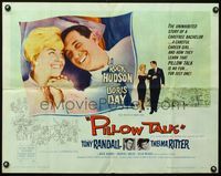 2g602 PILLOW TALK half-sheet movie poster '59 bachelor Rock Hudson loves career girl Doris Day!