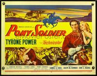 2g606 PONY SOLDIER half-sheet movie poster '52 art of Royal Canadian Mountie Tyrone Power!