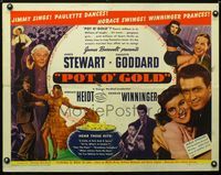 2g610 POT O' GOLD half-sheet '41 Jimmy Stewart, Paulette Goddard, Horace Heidt, Charles Winninger