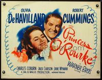 2g612 PRINCESS O'ROURKE half-sheet poster '43 Olivia de Havilland, Robert Cummings, Charles Coburn